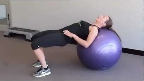 Swiss Ball Bent Knee Bridge